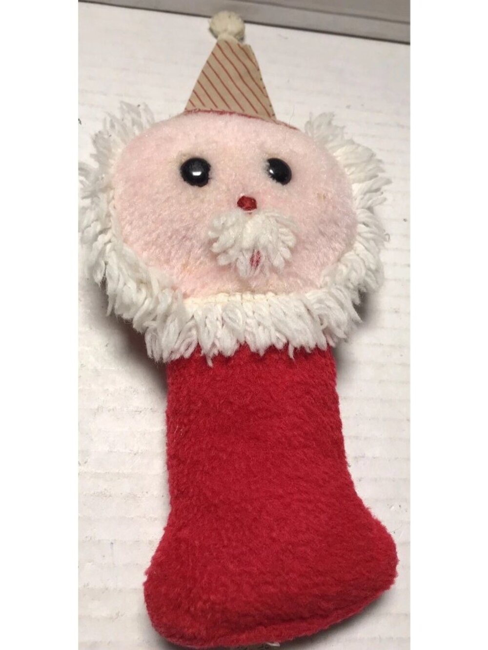 Vintage Eden Santa Claus Plush Baby Rattle Toy
